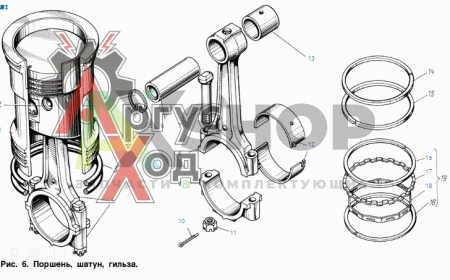 130-1000108-А2 Комплект гильз и деталей поршневой группы на 1 двигатель